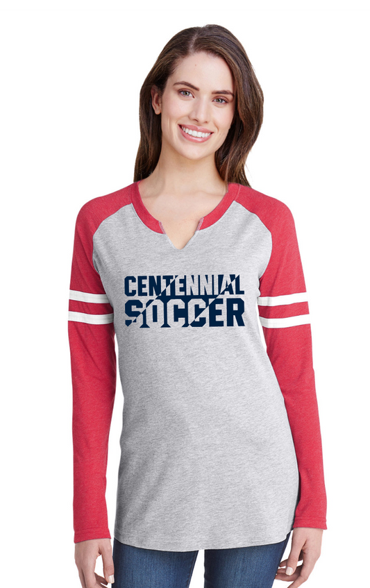 Ladies Centennial Soccer Retro Long Sleeve Raglan