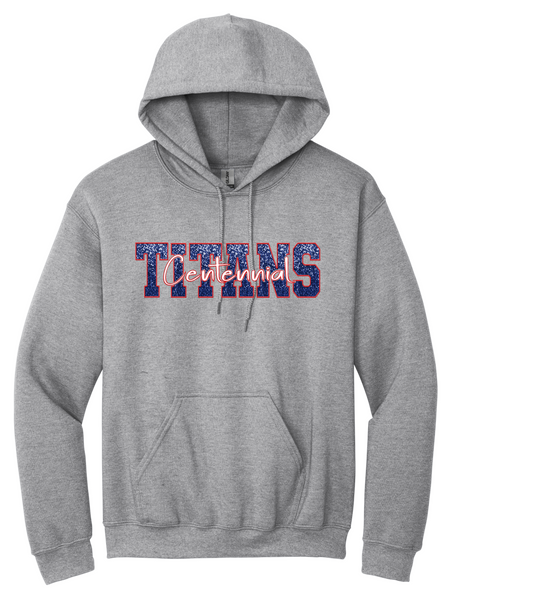 Faux Glitter Sequin Centennial Titans Hoodie