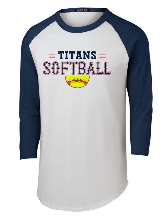 Striped Titans Softball 3/4 Sleeve Raglan